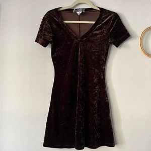 Cute Velvet Brown Dress size S